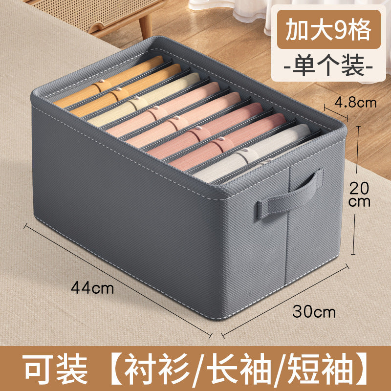Socks storage box Clothes storage box Foldable clothing Pants finishing box Thickened grid Dormitory underwear storage