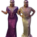 supply  sequin tassel mop long skirt pullover beaded sexy hip-covering elegant evening dress special price