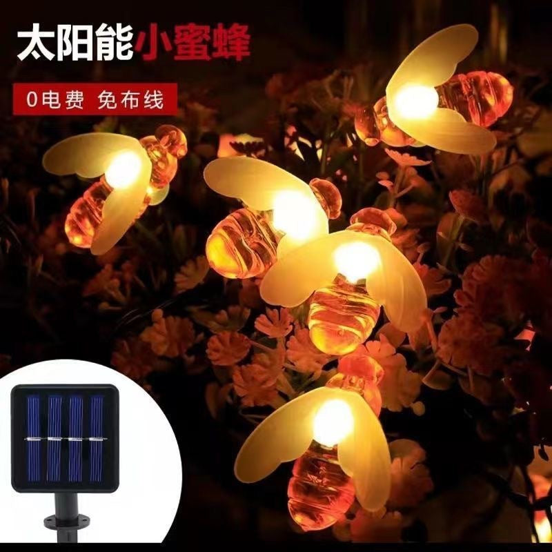 hot sale solar led light string bee flash light outdoor courtyard bedroom garden balcony decorative lights