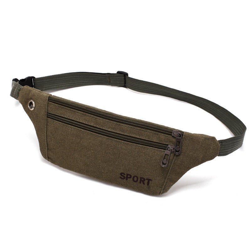 Cross-border fanny pack Men's outdoor sports Mountaineering Men's breast bag Canvas mobile phone bag Construction site work cashier messenger bag