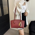 Woven commuter tote bag for women - new autumn 2025 collection: casual, minimalist, versatile shoulder bag/cosmetic bag