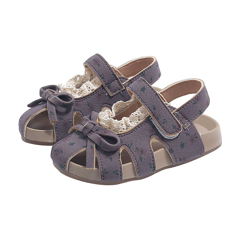 Girls' birkenstock sandals - new summer collection: kids' shoes with bow detail, floral print, open-toe beach sandals for toddlers and young children