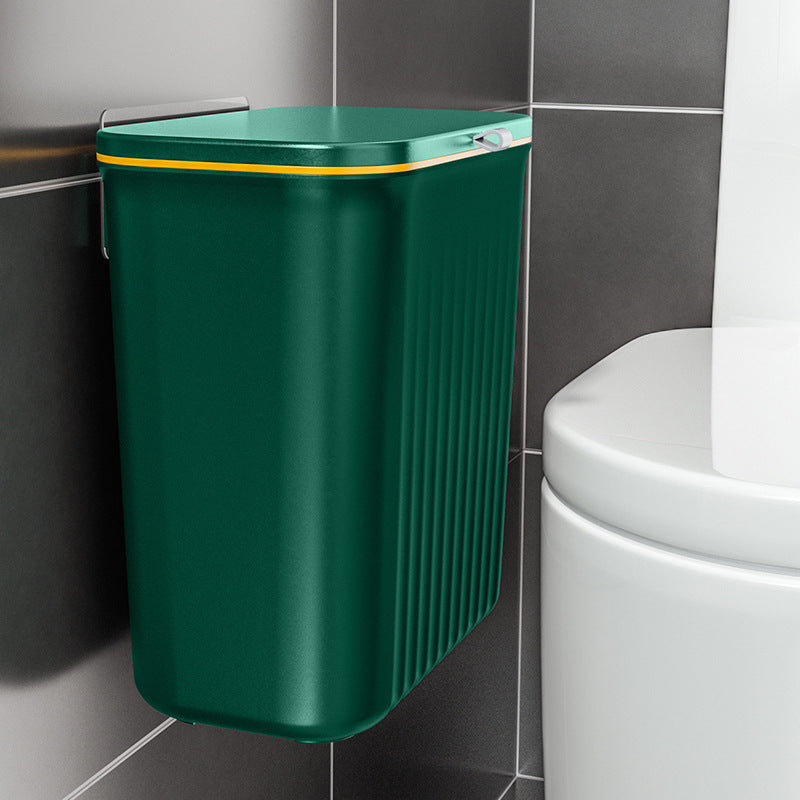 Kitchen trash can wall-mounted for home with lid flip-top cabinet door kitchen waste special bathroom toilet large storage