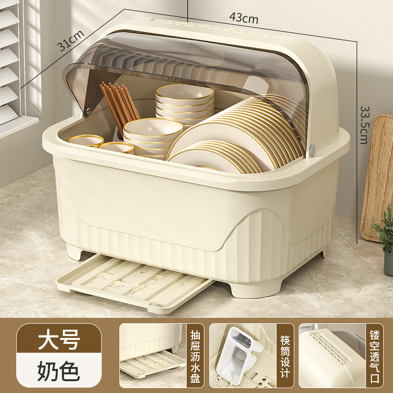 Drain cupboard kitchen bowl tableware box for home storage box with lid bowl rack dishes dishes rack dormitory