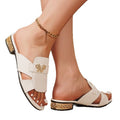Amazon low heel sandals women's outwear plus size  summer new arrival cross strap cut outpure color slippers wholesale