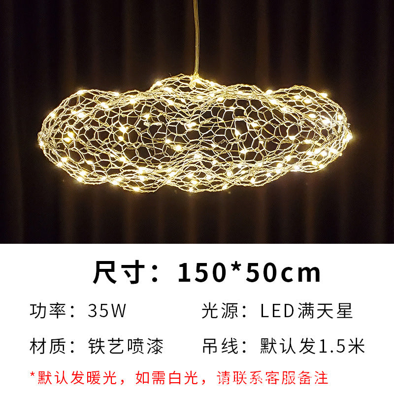 Iron net chandelier Gypsy shopping mall sales department milk tea clothing store lighting creative industrial style restaurant