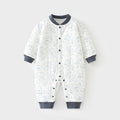 Blue (thin cotton simple dog folio one-piece)