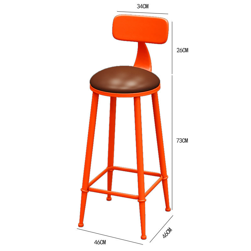 Bar cafe wall commercial wood bar table and chair combination Internet celebrity long wrought iron soft seat back dining table and chair