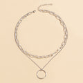 Wholesale women's necklace accessories - european & american style, autumn/winter sweater chains, unique silver-plated circle & chunky chain layering necklaces, choker necklaces