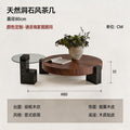 Living room coffee table italian normcoreclassychinoiserie style walnut grain side table small apartmentaccessible luxury round storage tea table
