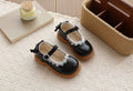 Girls' mary jane leather shoes - new spring/autumn collection, soft sole princess shoes for babies, lace trimmed, vintage-style, versatile single shoes for toddlers