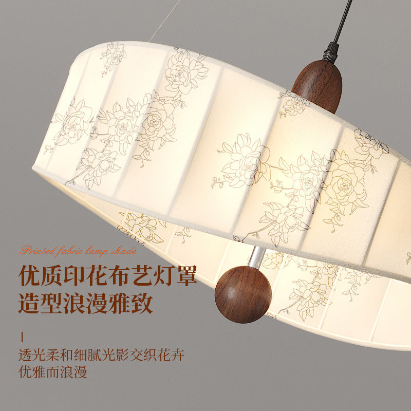 Medieval style restaurant fabric chandelier creative personality Nanyang style Japanese style wabi-sabi style art dining table bar lighting
