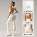 european and american butt-lifting slimming one-piece yoga suit with chest pad and slightly elastic sports fitness one-piece suit dlt006