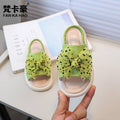Vancahao niche design girls' bowknot princess sandals -  summer new arrivals - kids' slip-on beach sandals