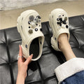 Cartoon thick sole crocs women's summer outwear new arrival indoor summer women's stomping on shit feeling non-slip deodorizing filter slippers women