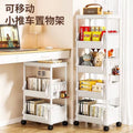 Mobile cart storage rack - multi-tier floor stand for bedroom, home, snacks, living room, bookshelf, and kitchen
