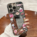 Wavy mirror iphone 16 case, cute beaver phone cover, apple 11 electroplated 14 tpu full coverage protective case