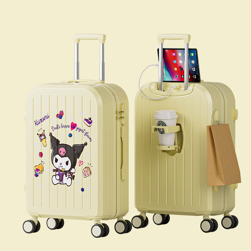 New cartoon pattern printed trolley case 20 inch boarding case multi-functional suitcase universal wheel lightweight password case