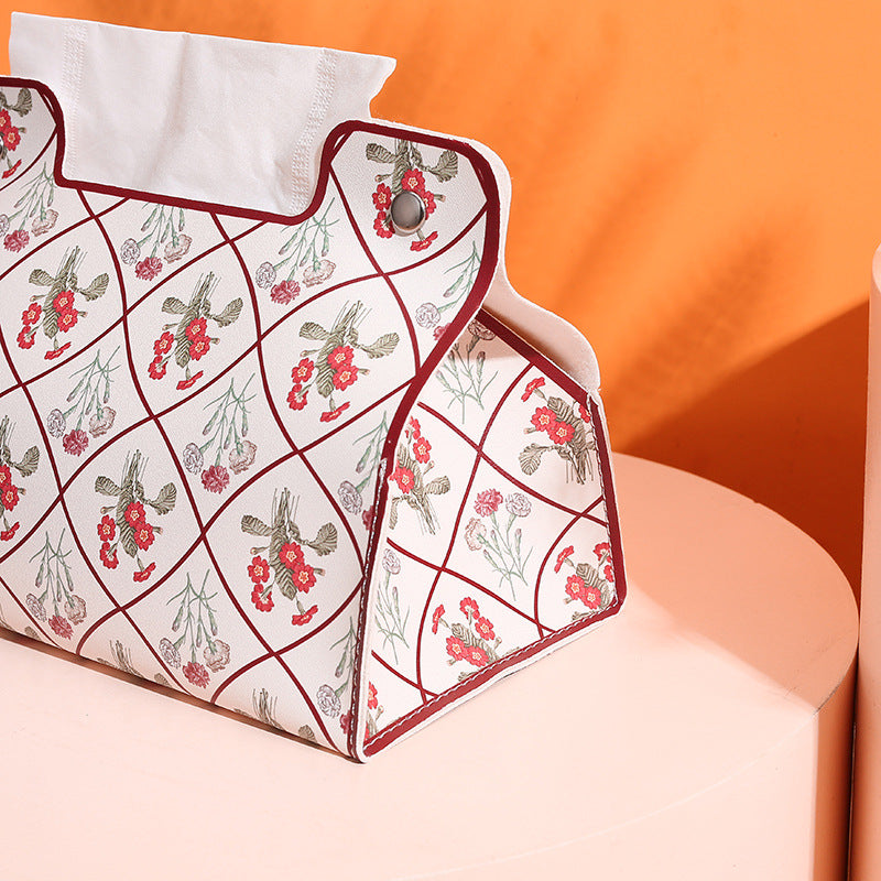 European-style small safflower tissue box pastoral pumping carton folding candy box restaurant dining table kitchen bathroom storage