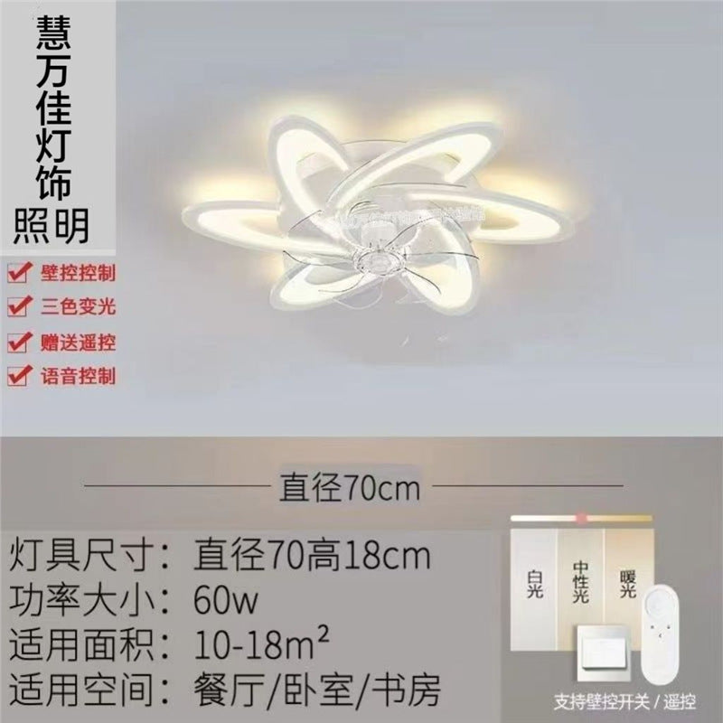 Ceiling lamp with fan new arrivalcasual restaurant lamp modern smart electric fan branch special-shaped fan lamp