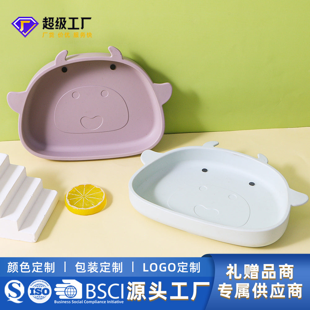 Amazon cartoon silicone plate kids food bowl suction bowl baby feeding utensils baby food suction plate drop-proof