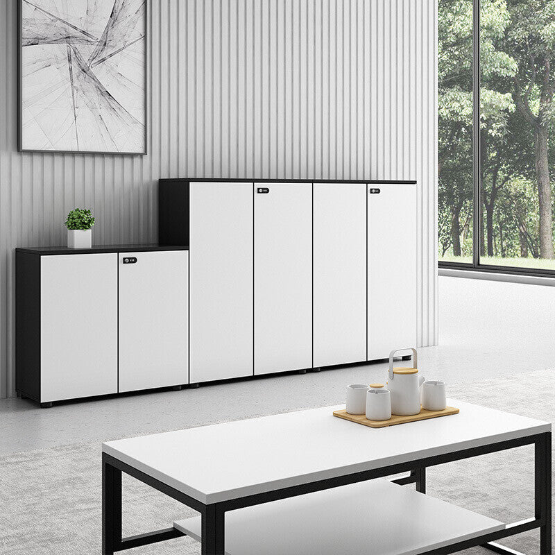 Saint-li filing cabinet - low profile, modern minimalist office storage cabinet for documents and records. features a lockable, combination-code security cabinet for confidential materials