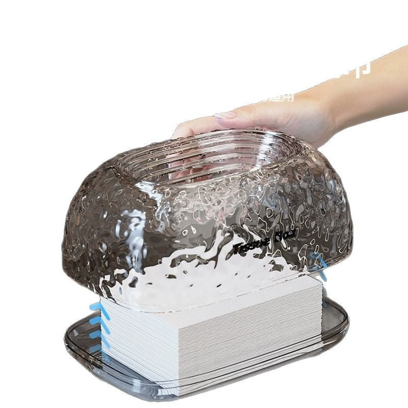 Light luxury tissue box household living room high-end napkin paper box creative bedroom sunken advanced desktop paper box