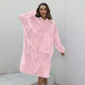 Thickened nightgown fleece lazy pullover tv blanket flannel pajamas hooded long120cm150cm
