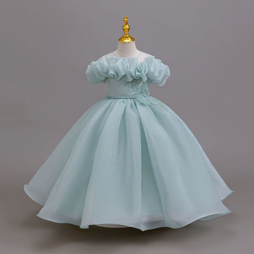 New arrival: children's formal dress - bubble shoulder wedding dress, princess style, flower girl performance dress