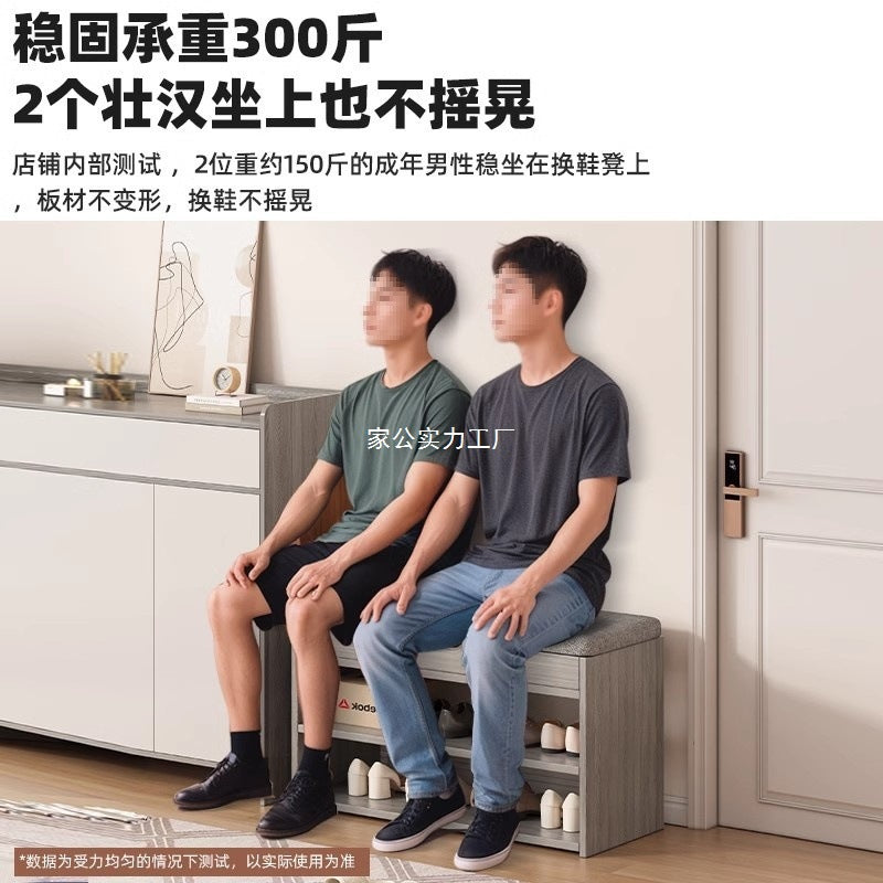 At the beginning of one piece, the shoe change stool is at the door of the household, the shoe rack can be seated at the door, the shoe cabinet is integrated with the stool, the entrance cabinet, and the storage cabinet.