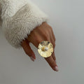 Wholesale statement rings: new cross-border e-commerce jewelry - unique irregular zinc alloy women's flower rings