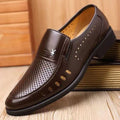 Summer hollow-out sandals cross-border men's leather shoes business casual genuine soft leather shoes non-slip soft sole middle-aged and elderly dad shoes