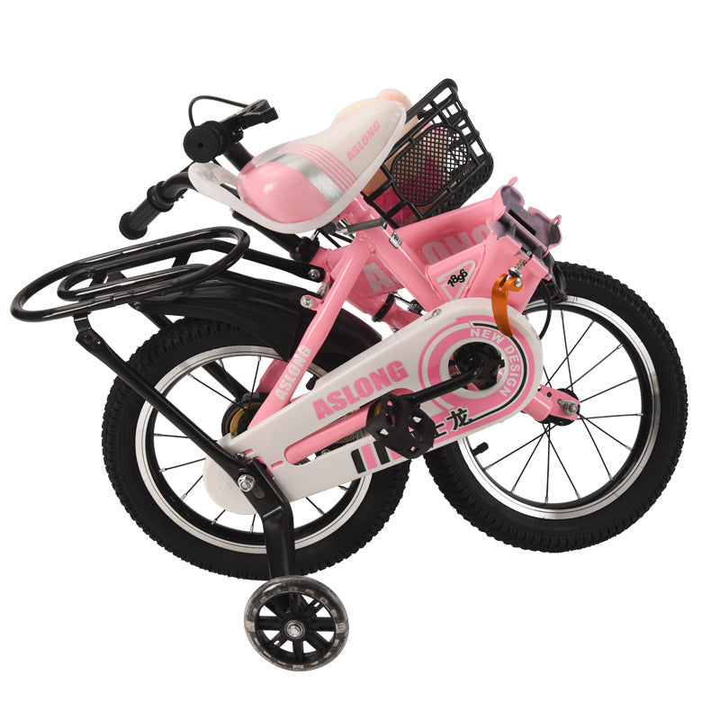 New children's bicycle boys and girls 2-3-4 - 6-8-10 years old with auxiliary wheels baby pedal folding bicycle