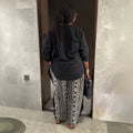 European and american cross-border african women's clothing  summer new fashion loose shirt top printed high-waisted pants set