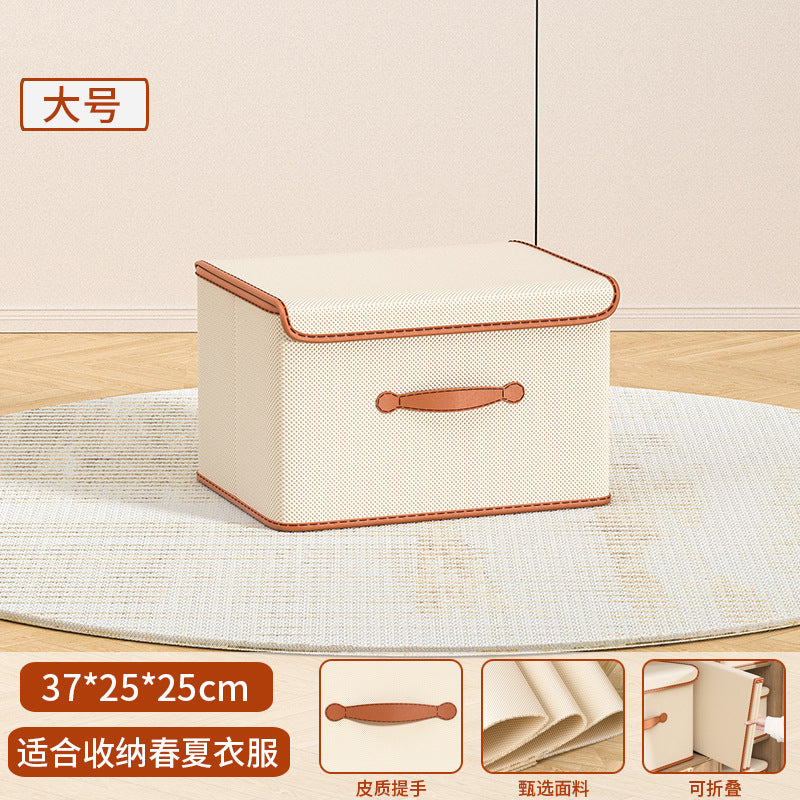 Flip storage box Household clothes Fabric wardrobe storage box Foldable storage box Underwear storage box