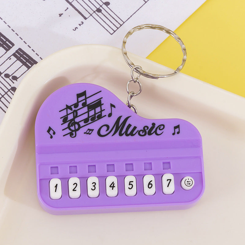Mini pocket piano keychain - kids' electronic keyboard cartoon keychain pendant - playable, light-up creative toy