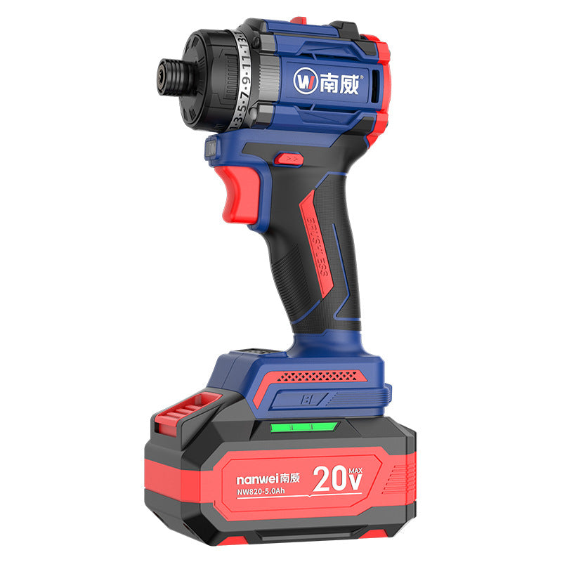 Nanwei brushless dual-speed screwdriver multifunctional for home lithium electric screwdriver for home electric drill power tool