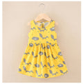 New summer girls' dresses: girls' sundresses, yellow fox cotton dresses, princess kids' beach dresses