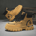 Men's martin boots: breathable, high-top, british-inspired retro work boots for autumn. ideal for outdoor hiking, desert exploration, and tactical operations. also known as "big yellow boots."