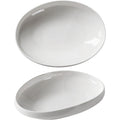 Scandinaviancasual style pure white ceramic salad bowl for home cold dish western food plate hotel business ceramic dessert pasta bowl