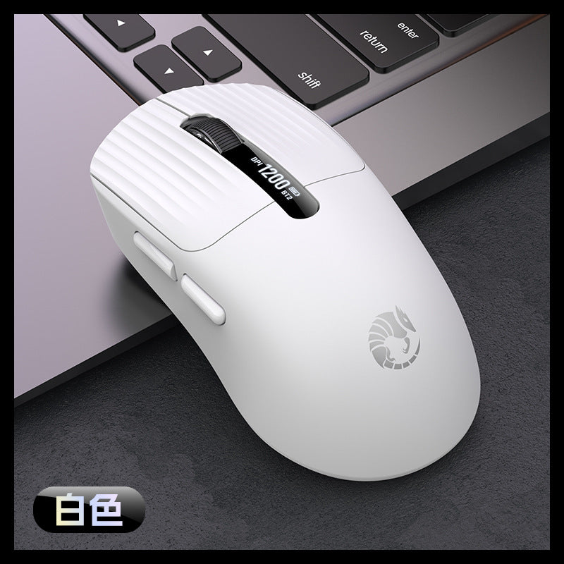 Leikui x8 wireless mouse - bluetooth dual-mode lightweight gaming mouse with rechargeable battery and 2.4g connectivity, featuring screen display