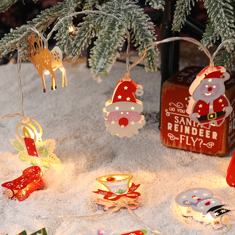 Christmas wrought iron light string, holiday arrangement, birthday party party, shop decoration light beads LED light string colorful lights