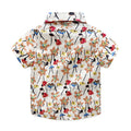 Amazon boys' fashion: printed short-sleeve shirt & distressed shorts two-piece set - wholesale kids' clothing for toddlers and young children