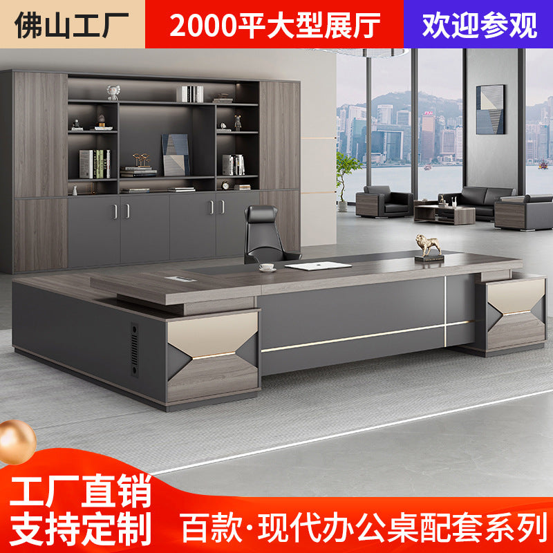 Boss desk simple modern president desk and chair combination double side cabinet head desk manager supervisor office furniture
