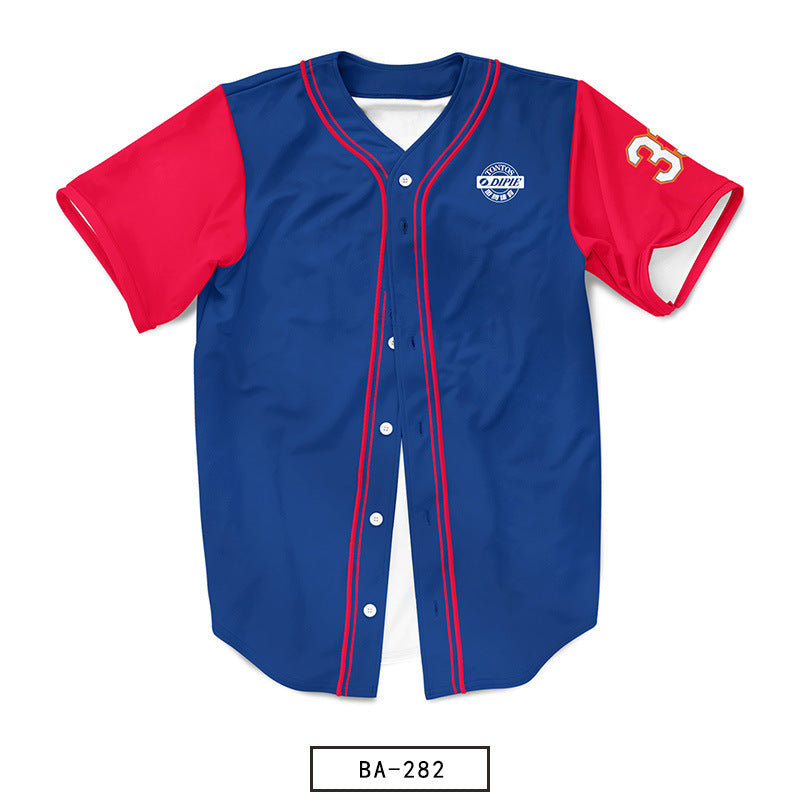 Sublimation custom American baseball jersey sports jacket sticker embroidered softball jersey competition men's and women's baseball jersey printing