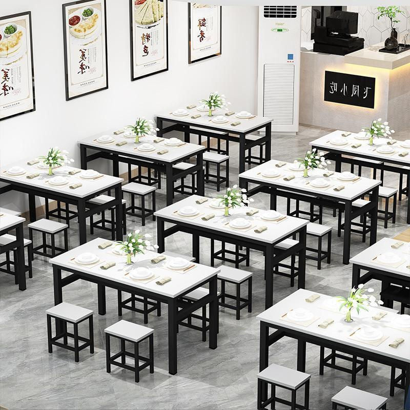 Dining table and chair set - restaurant, home, breakfast, snack bar, rectangular, commercial canteen, fast food counter table (no backrest)