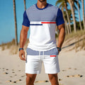 men's short-sleeve and shorts set, casual sportswear set, 3d printed cross-border hot seller, dropshipping available