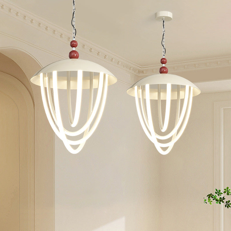 Cream wind creative belt master bedroom chandelier 2025 new full spectrum designer personalized restaurant room lighting