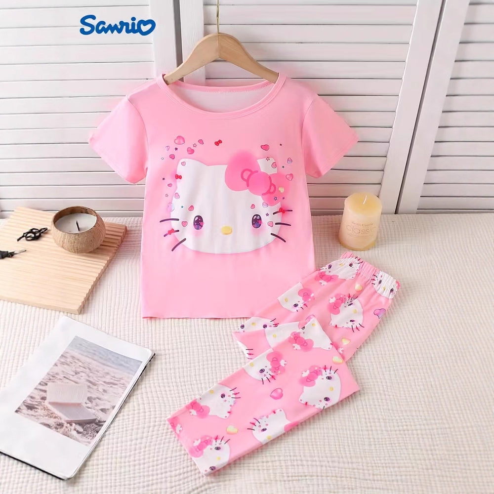 wholesale: girls' short-sleeve pajama sets - lightweight spring/autumn styles for big kids. stylish and trendy loungewear