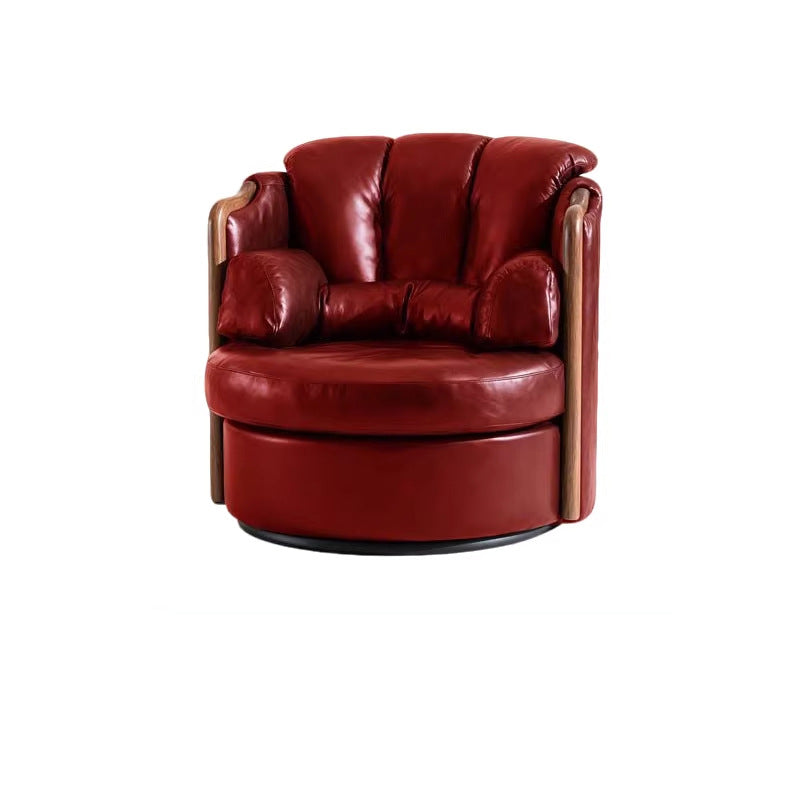 Second-hand style rotate casual chair armchair tea main chair living room study casual chair accessible luxury full cowhide office chair